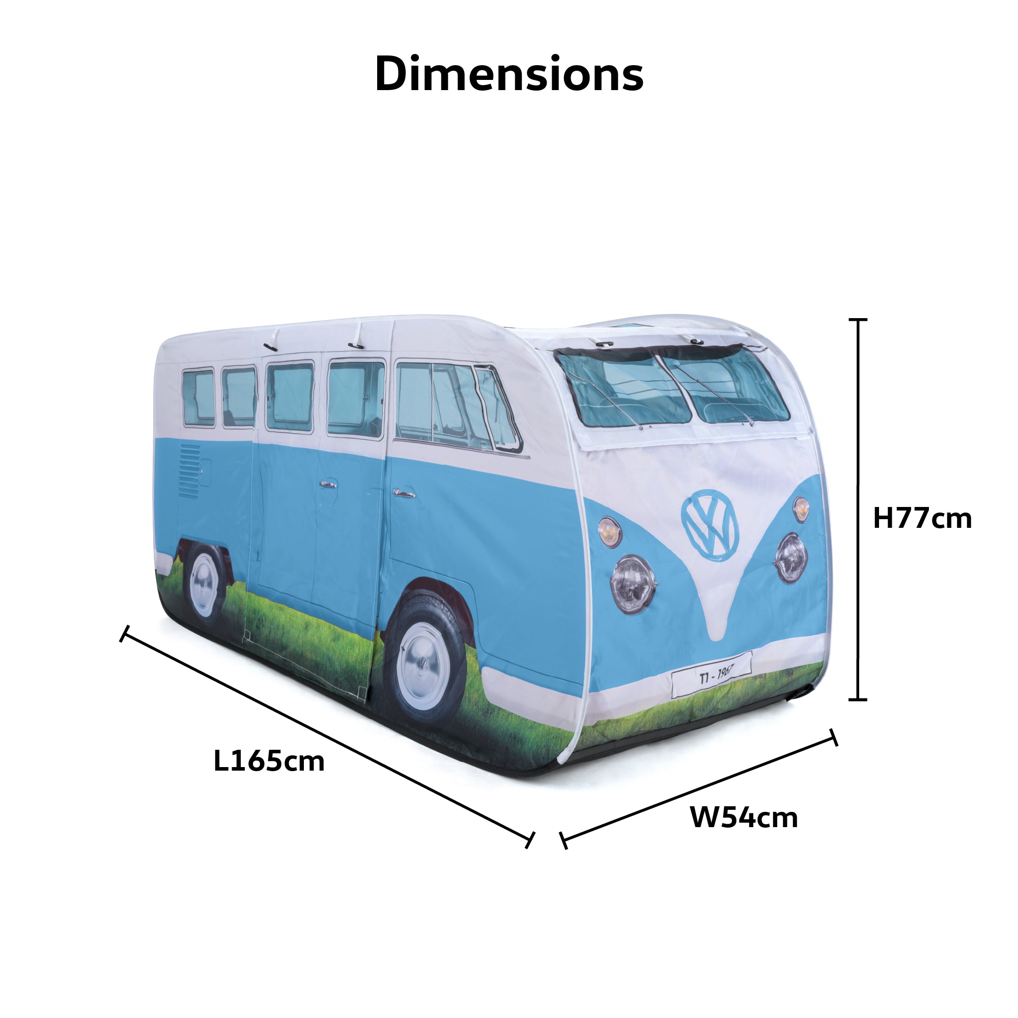 VW Camper Van Kids Pop Up Tent - Dove Blue