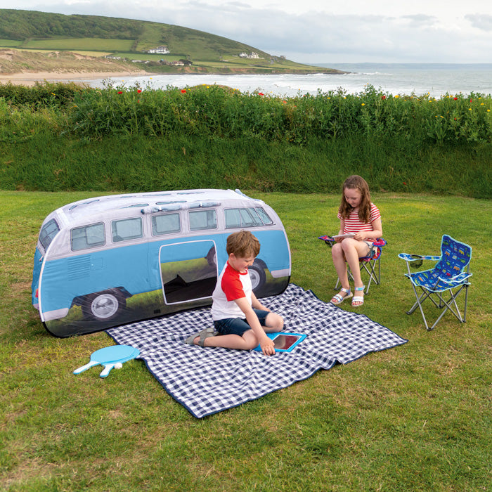 VW Camper Van Kids Pop Up Tent - Dove Blue