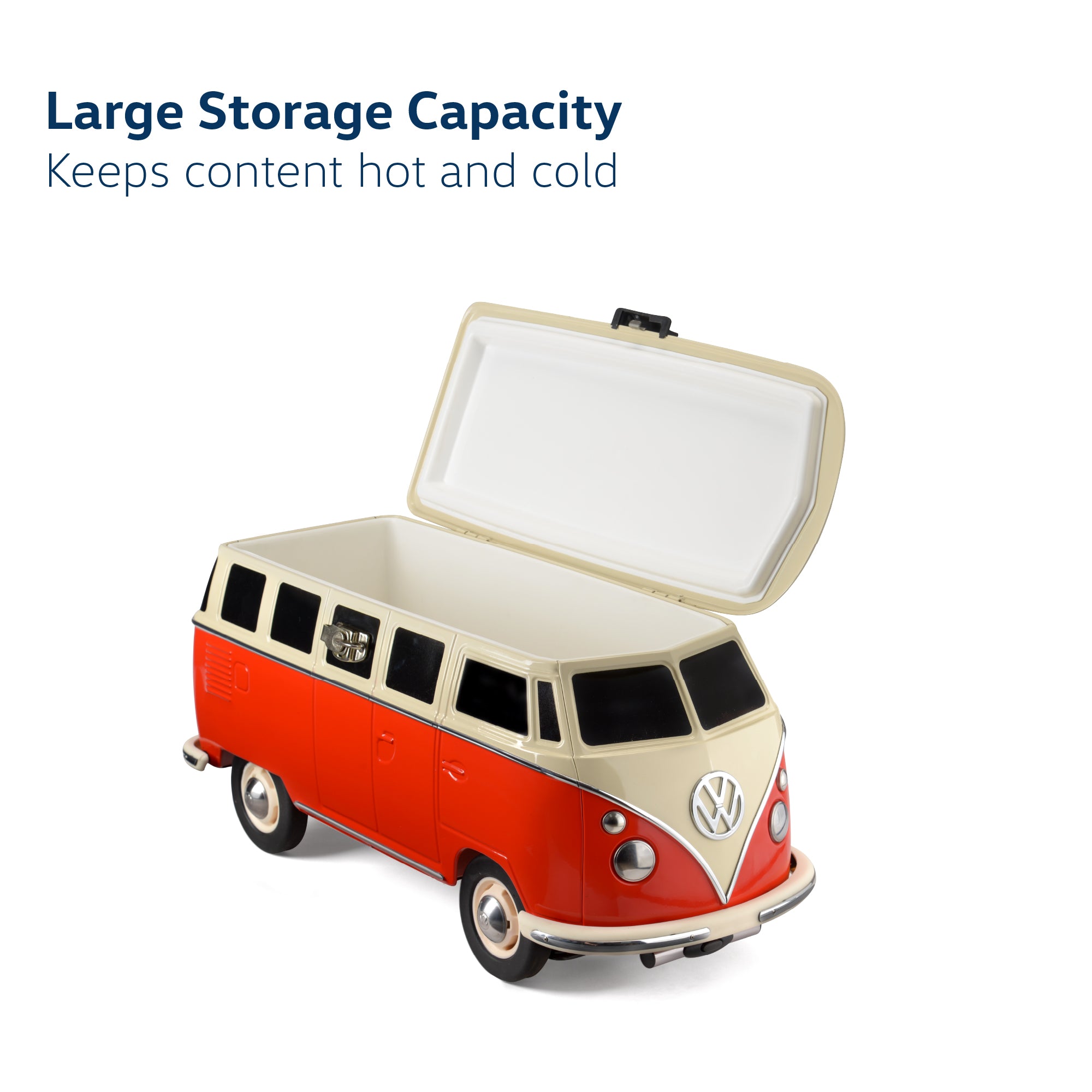 VW 26L Steel Cool Box on Wheels with Handle - Titan Red