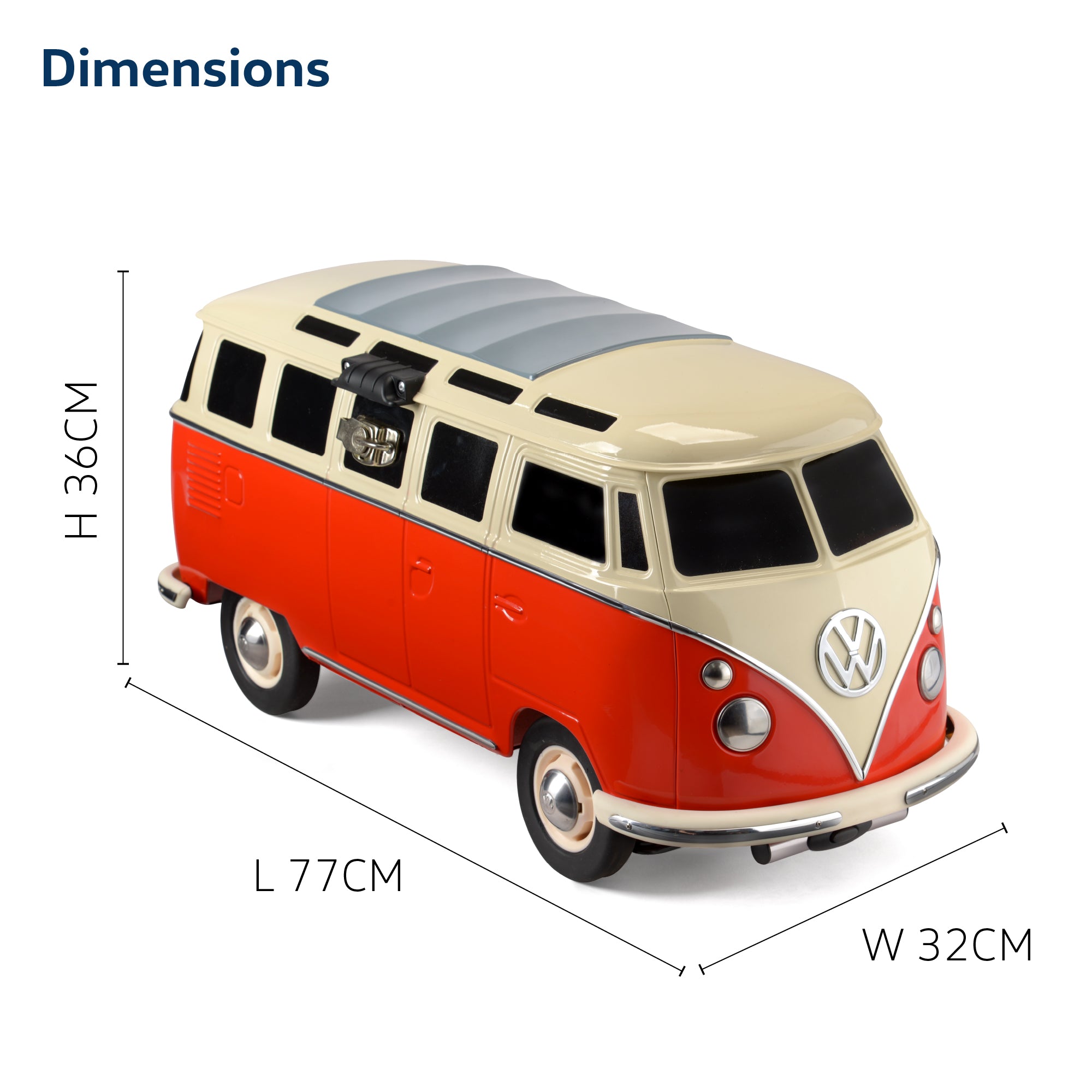VW 26L Steel Cool Box on Wheels with Handle - Titan Red