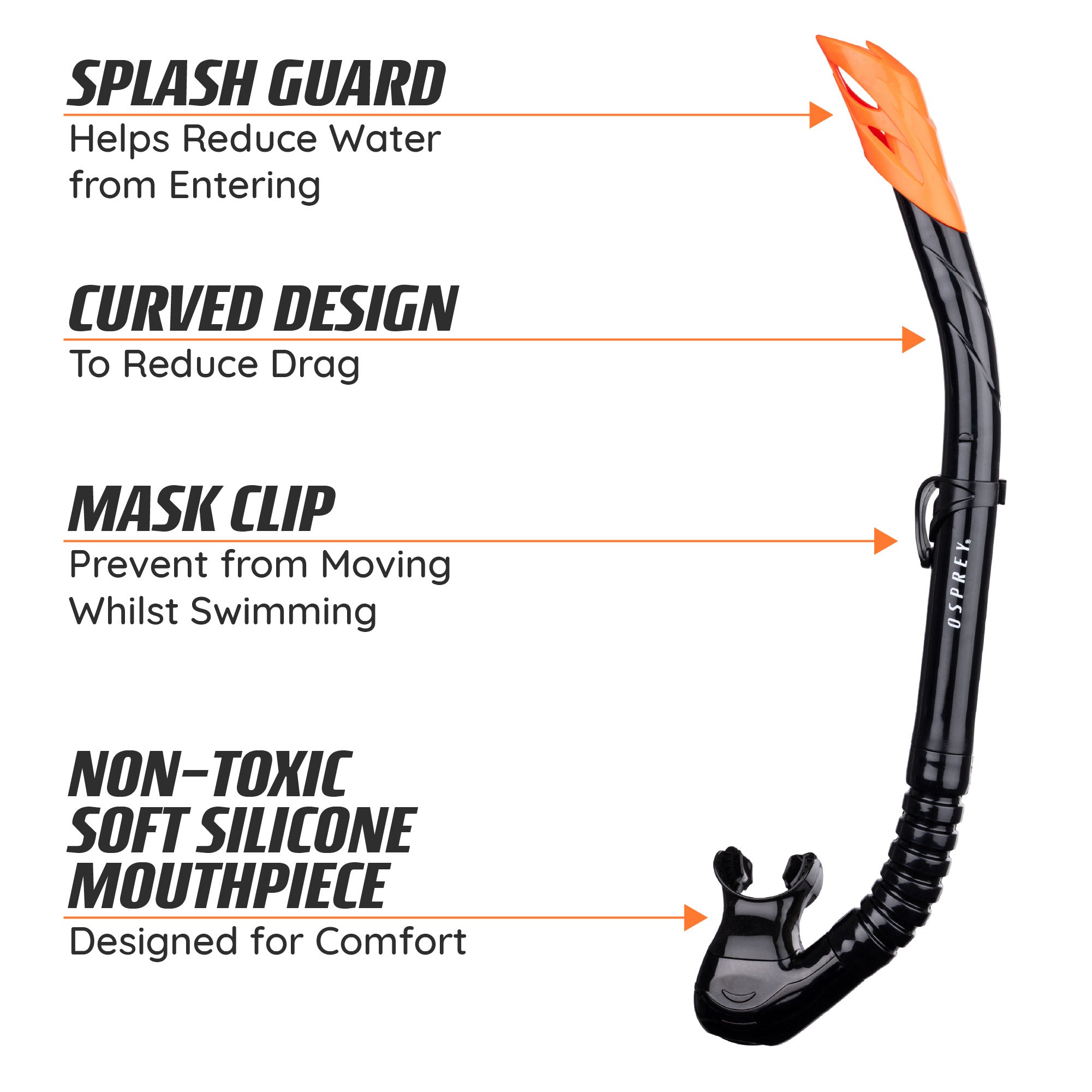 Adult Split Lens Snorkel Set - Black