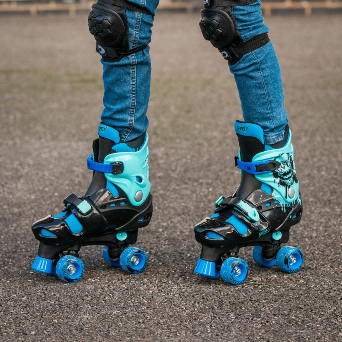 Kids Adjustable Quad Roller Skates - Blue