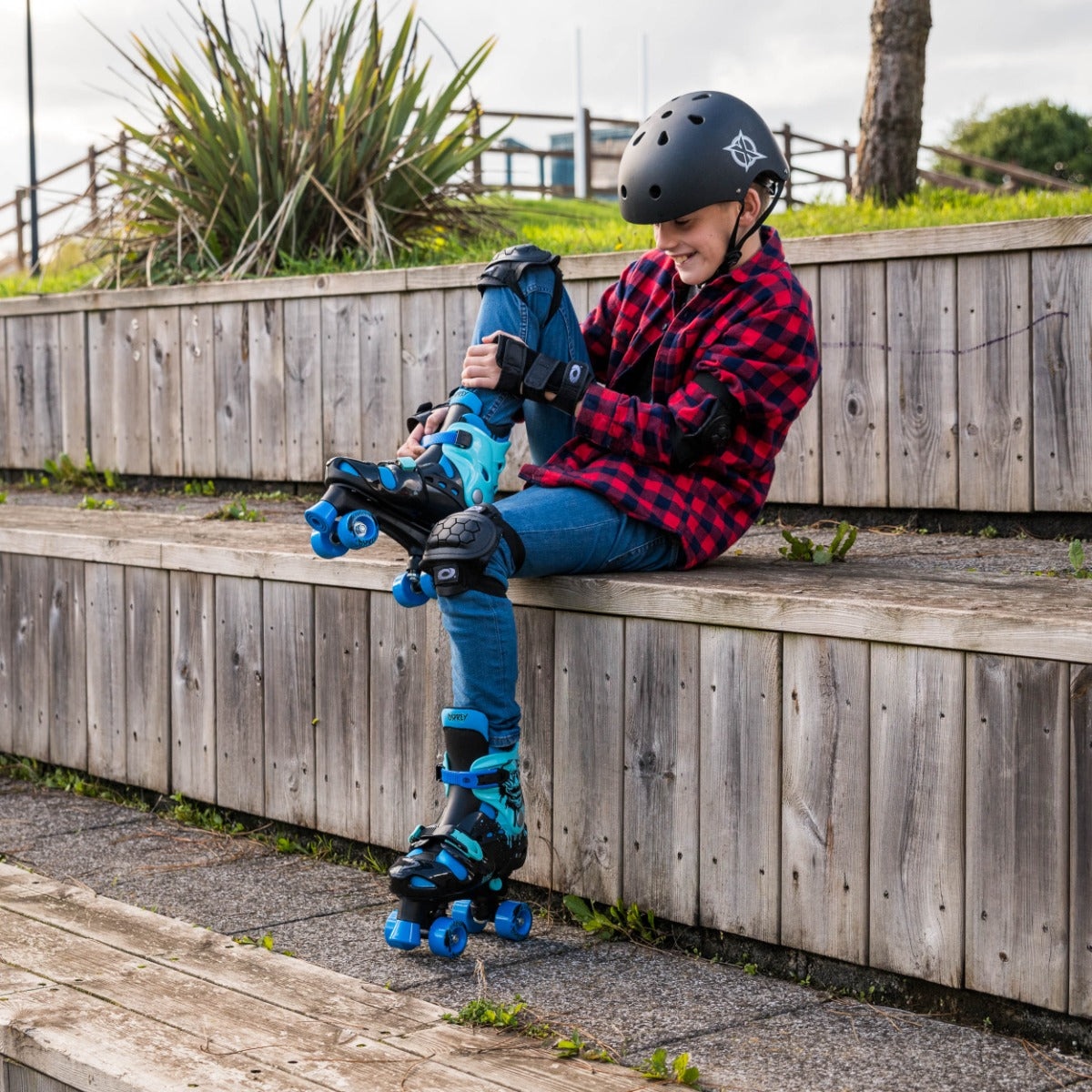 Kids Adjustable Quad Roller Skates - Blue