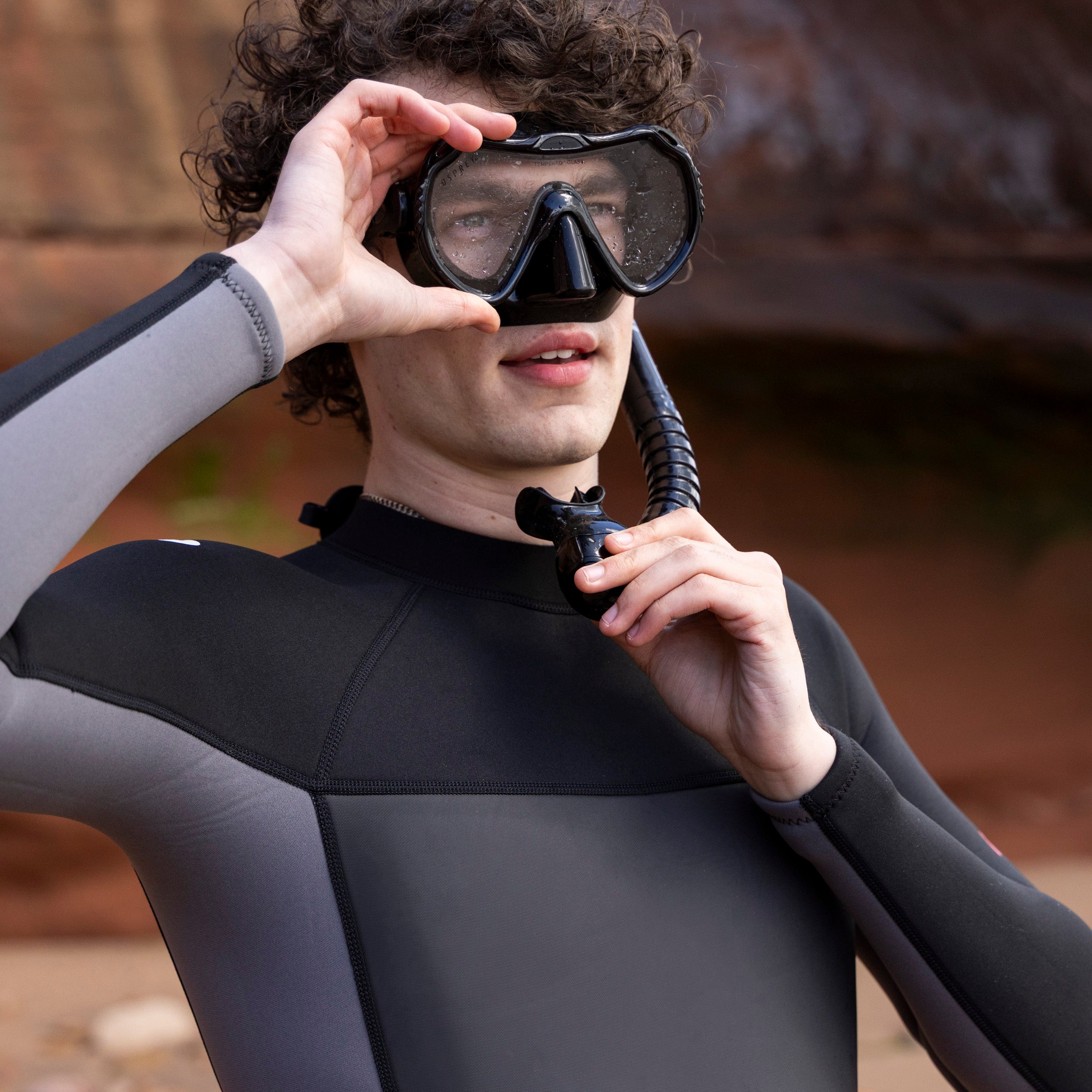 Adult Single Lens Snorkel Set - Black