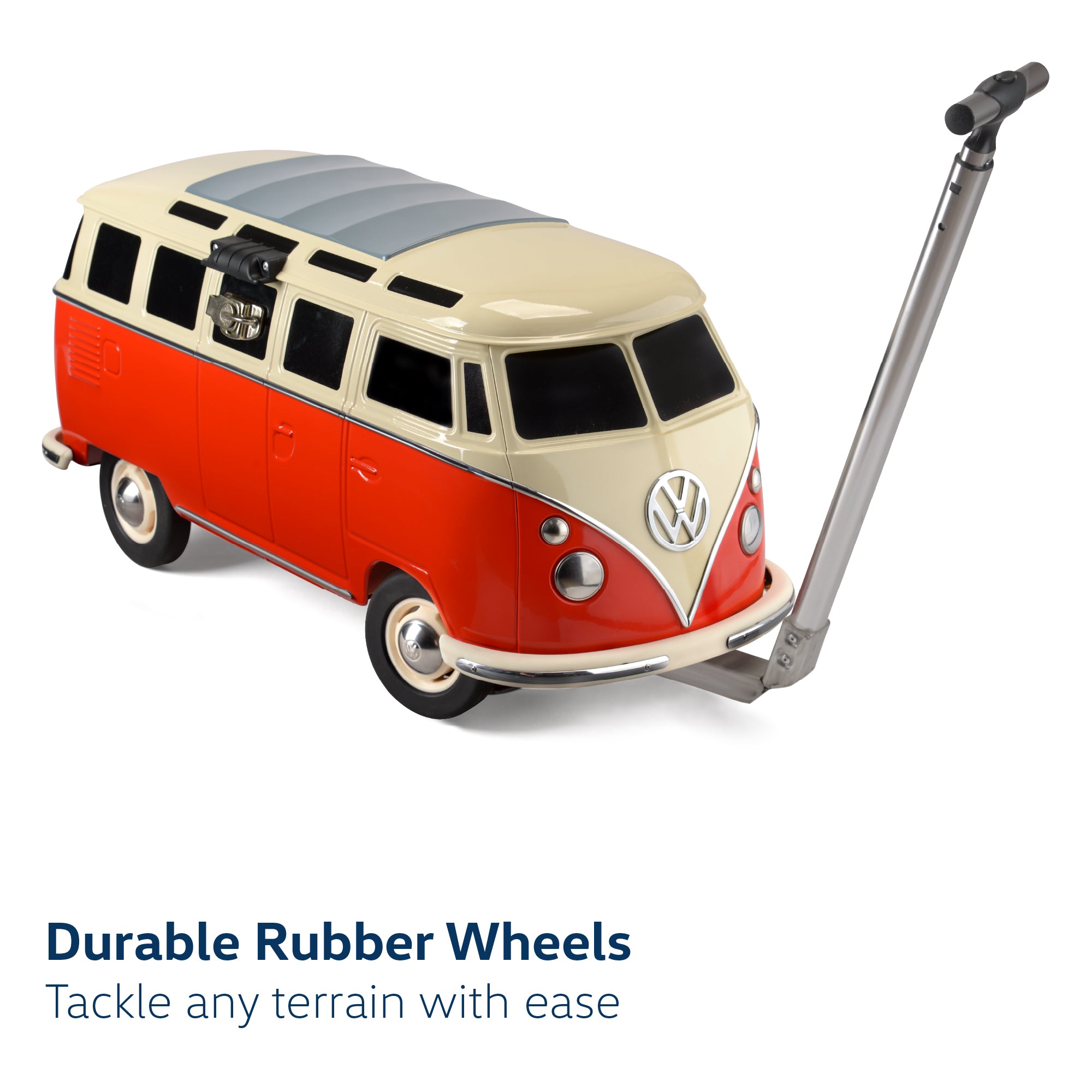 VW 26L Steel Cool Box on Wheels with Handle - Titan Red