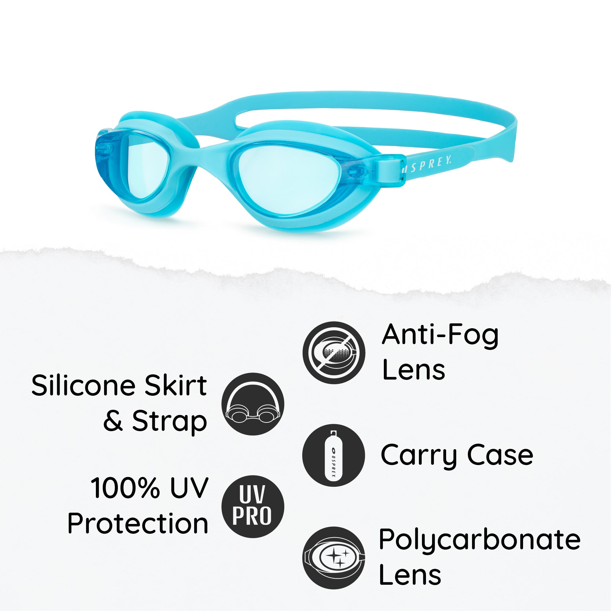 Adult Race Swim Goggles - Blue