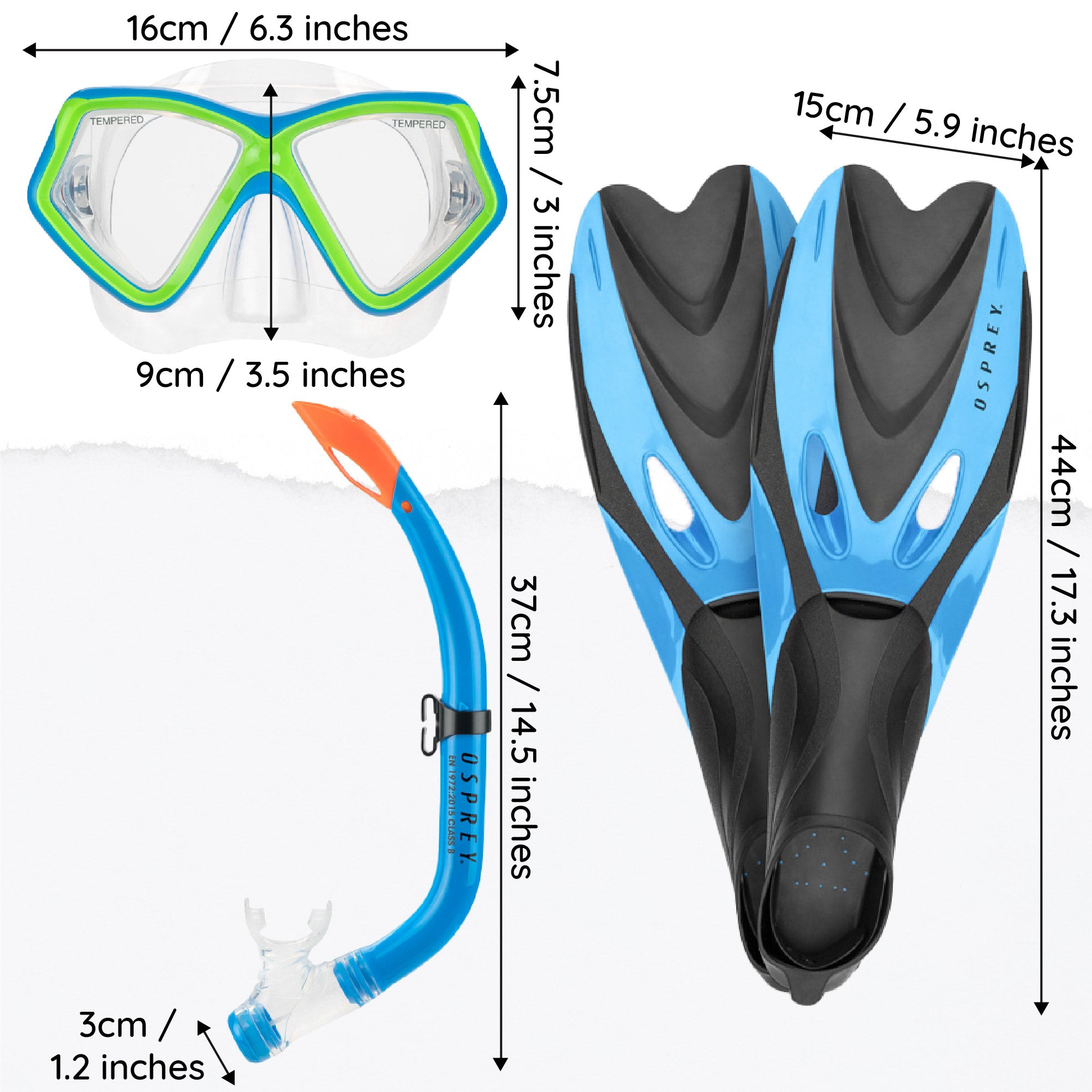 Junior Snorkel Set with Flippers 