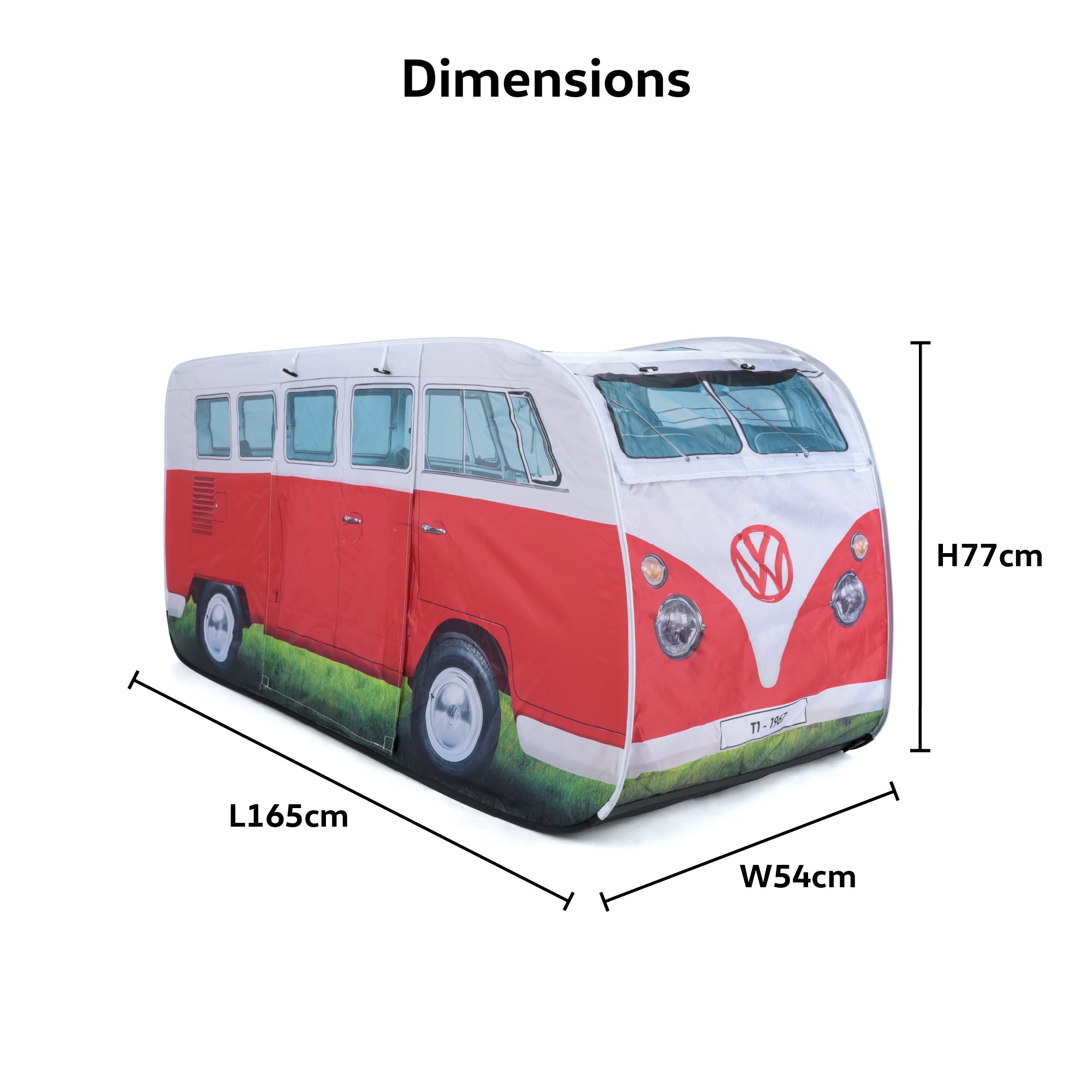 VW Camper Van Kids Pop Up Tent - Titan Red