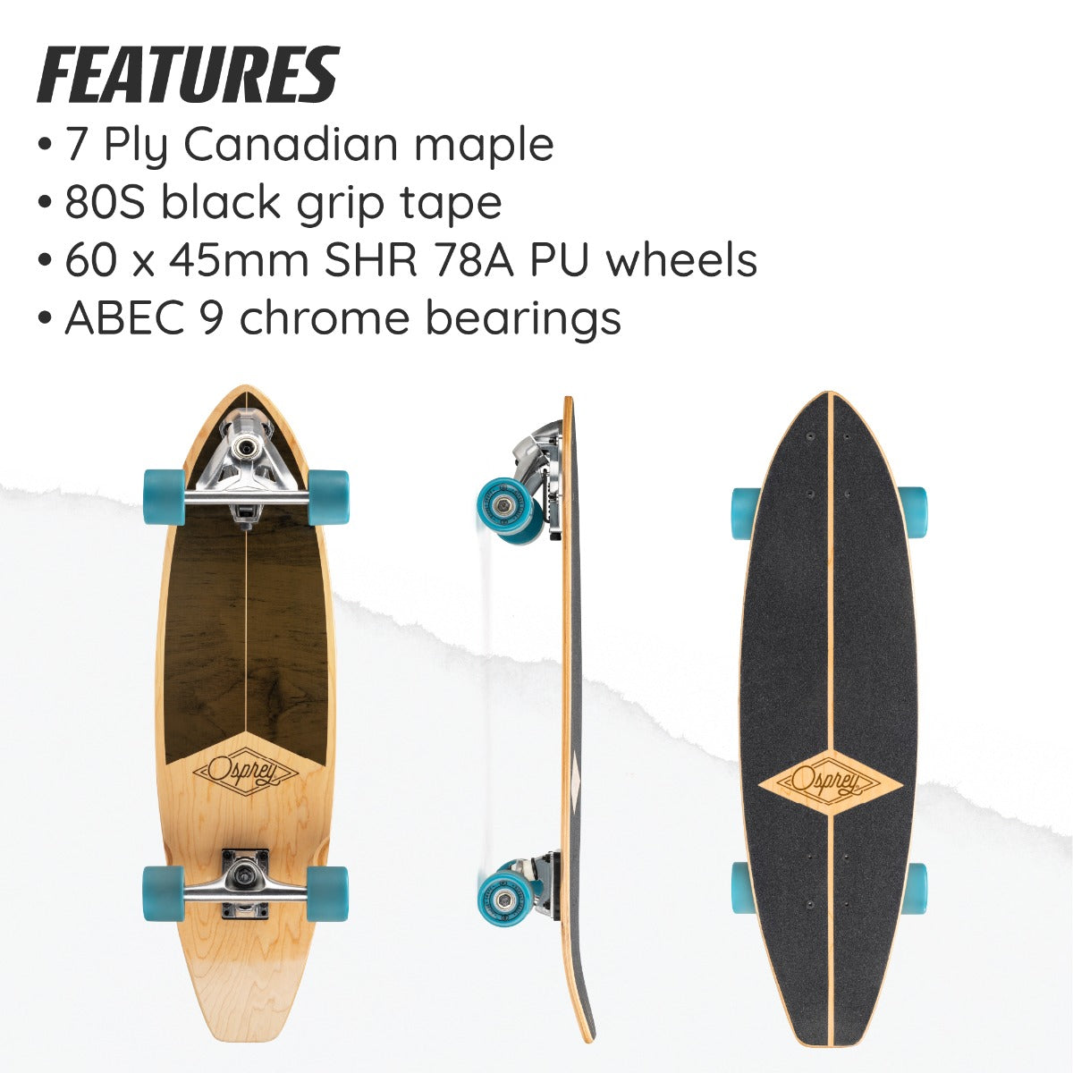 29" Cruiser Skateboard - Segment Carve Board