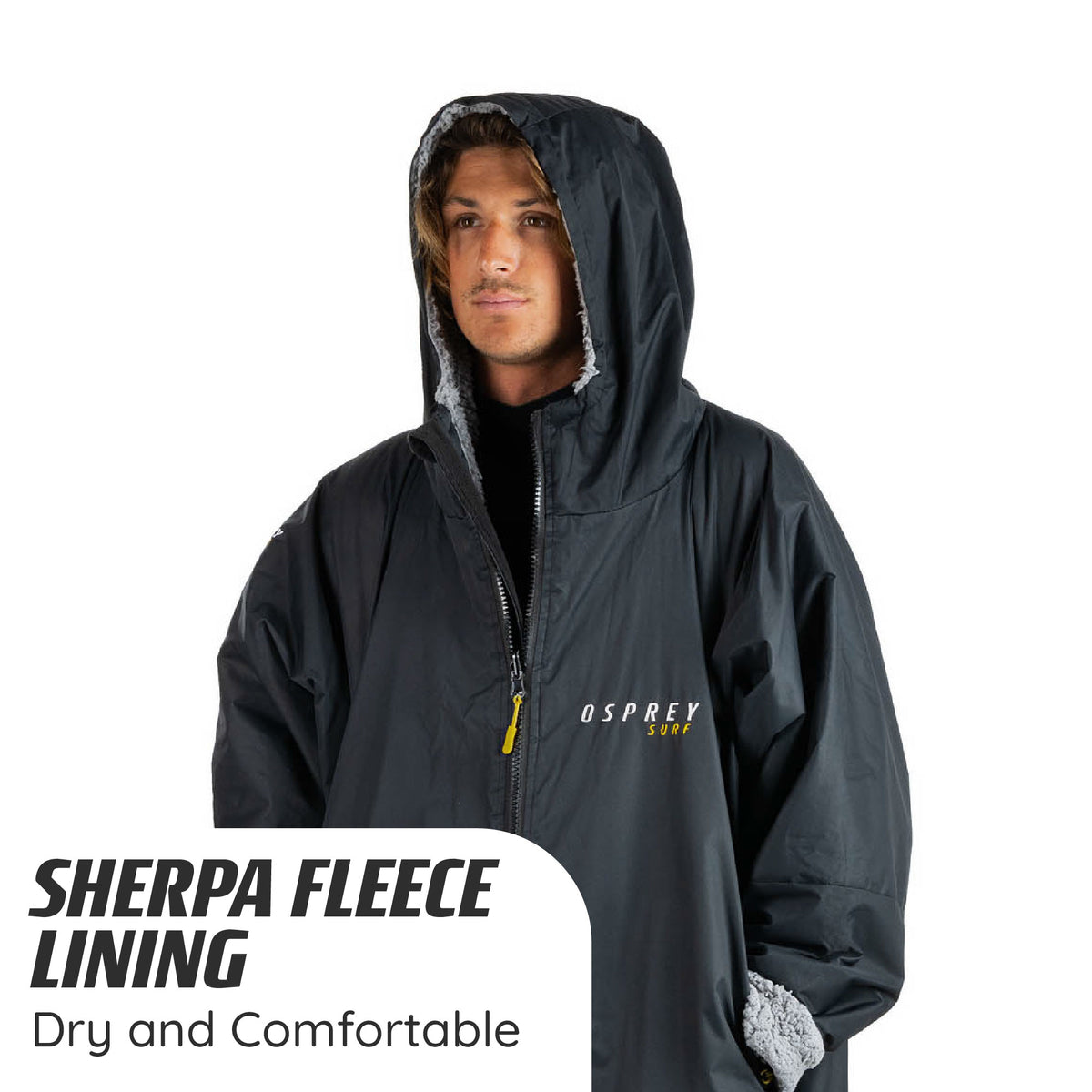 Surfer Changing Robe Adult Changing Robe - Black | Surf Accessories | Osprey