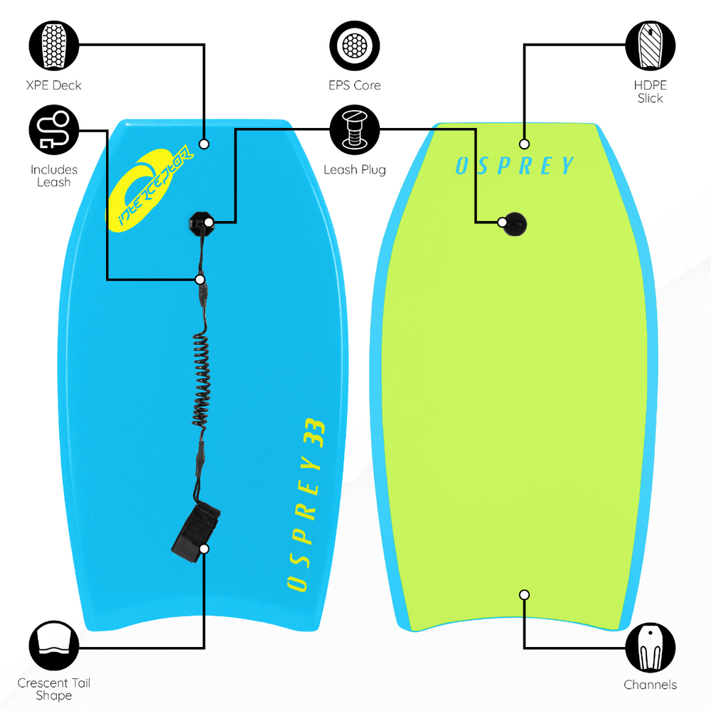 33” Kids Bodyboard – Interceptor Blue | Watersports | Osprey