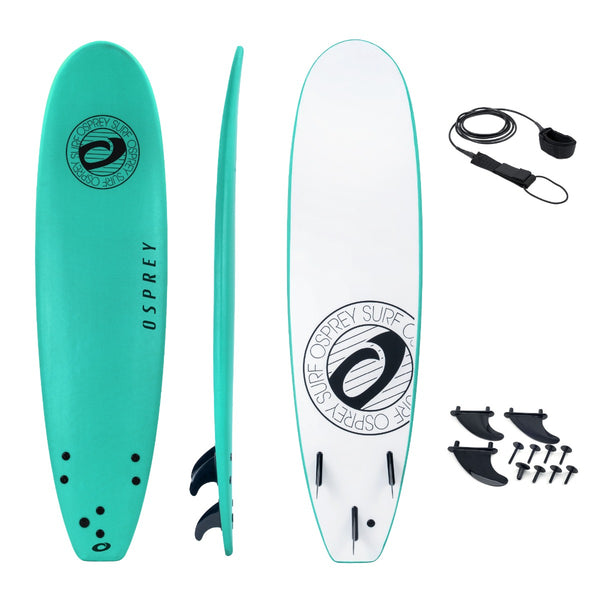 7ft 2in Foamie - Mint Green | Beginner Surfboards | Osprey