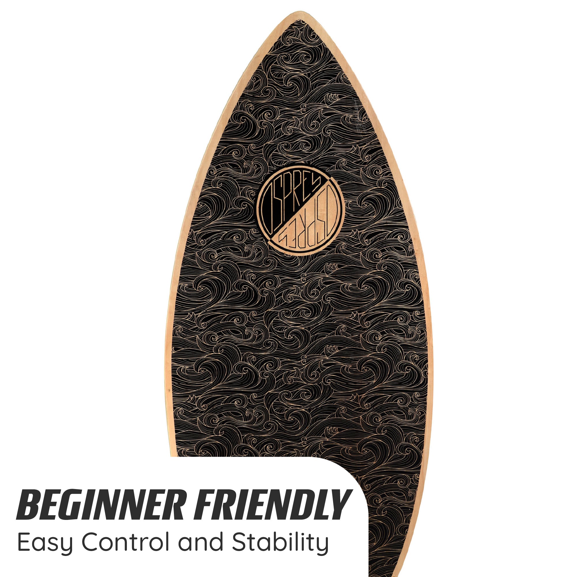  wood skimboard design and osprey logo