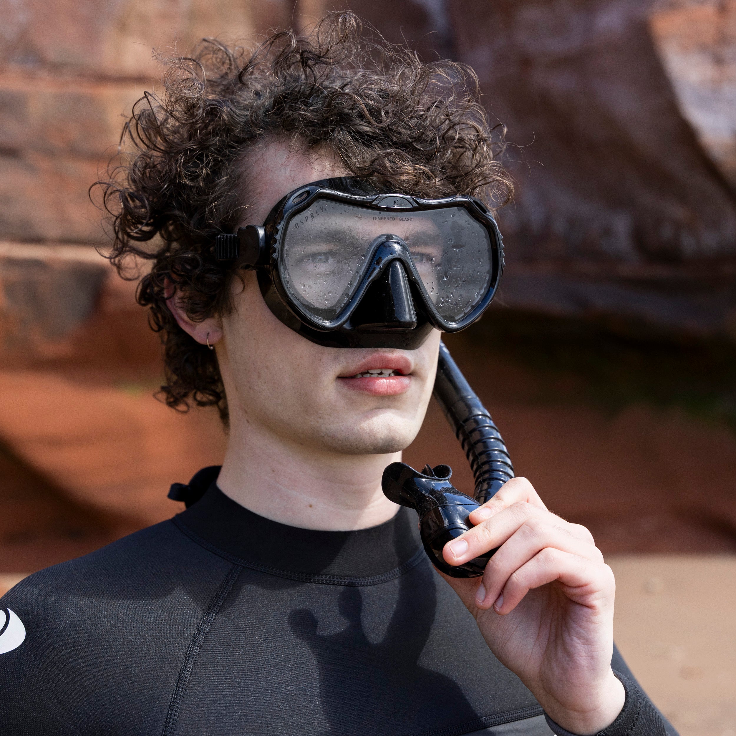 Adult Single Lens Snorkel Set - Black