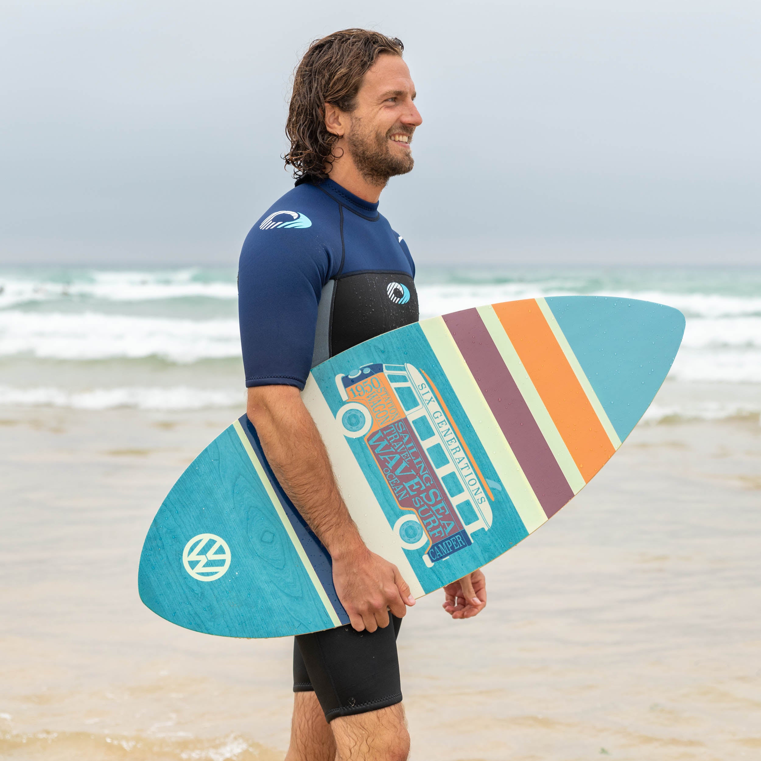 41" VW Skimboard Pin Tail Board - Blue