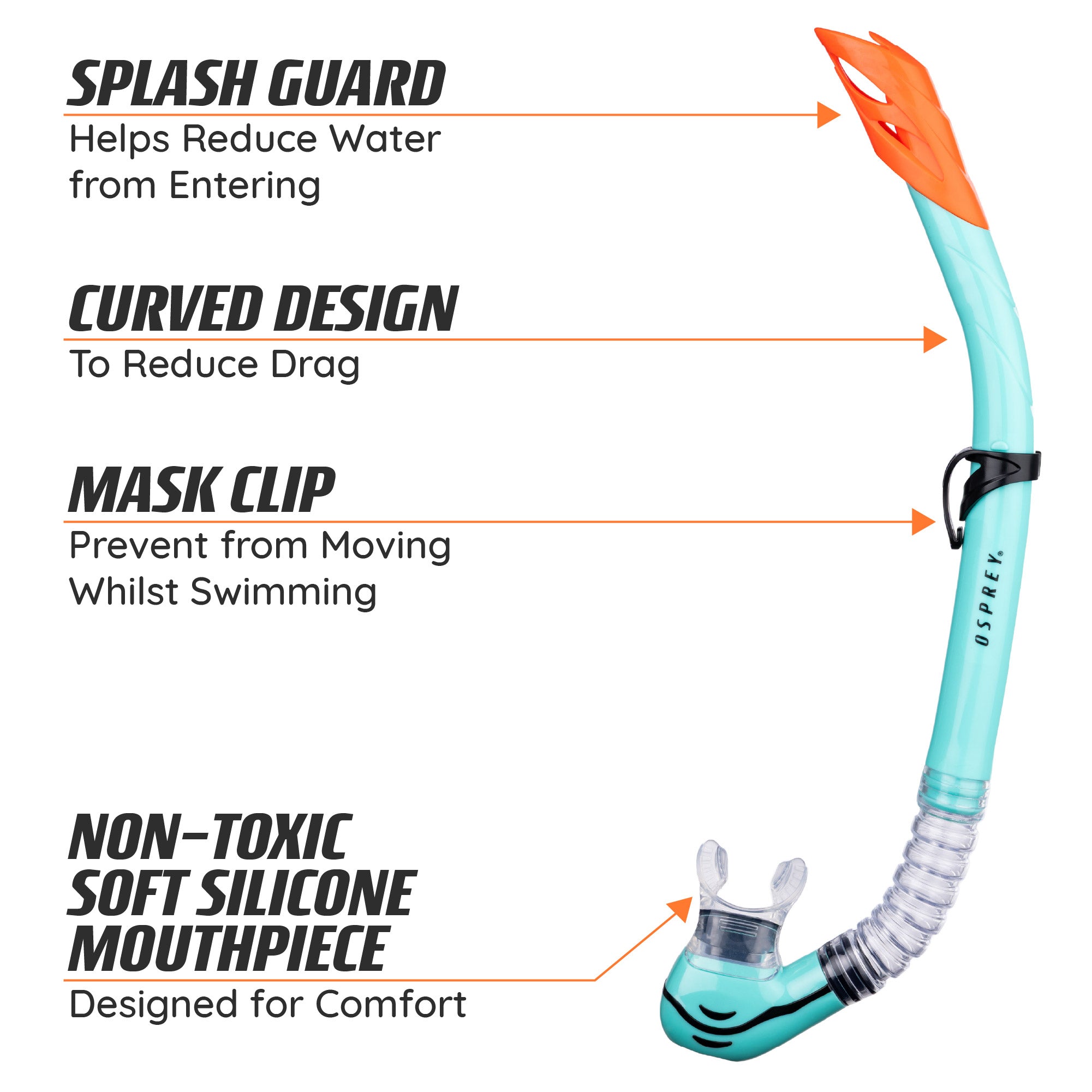 Adult Single Lens Snorkel Set - Aqua
