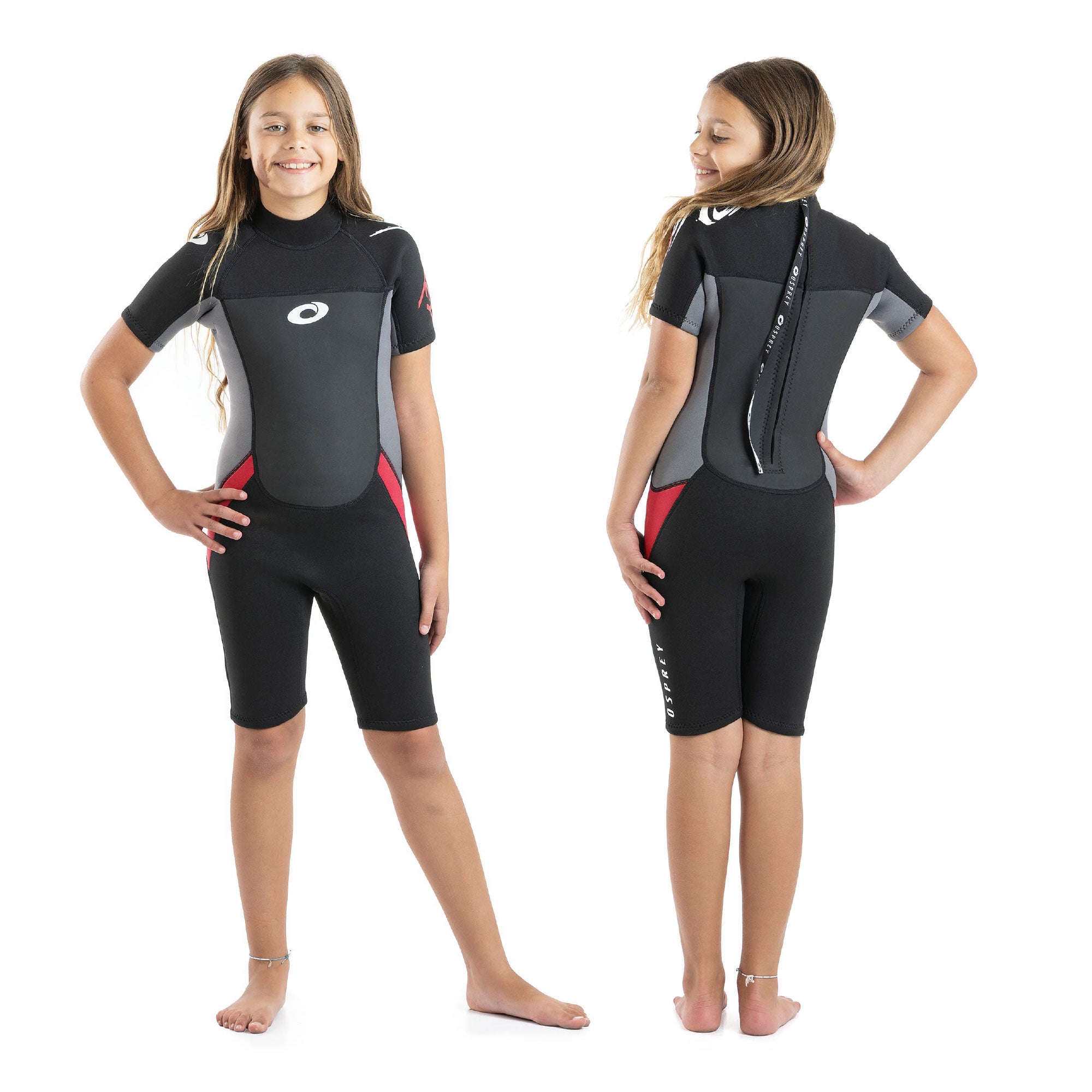 Boys 3mm Shorty Wetsuit - Red | Summer Surf | Osprey