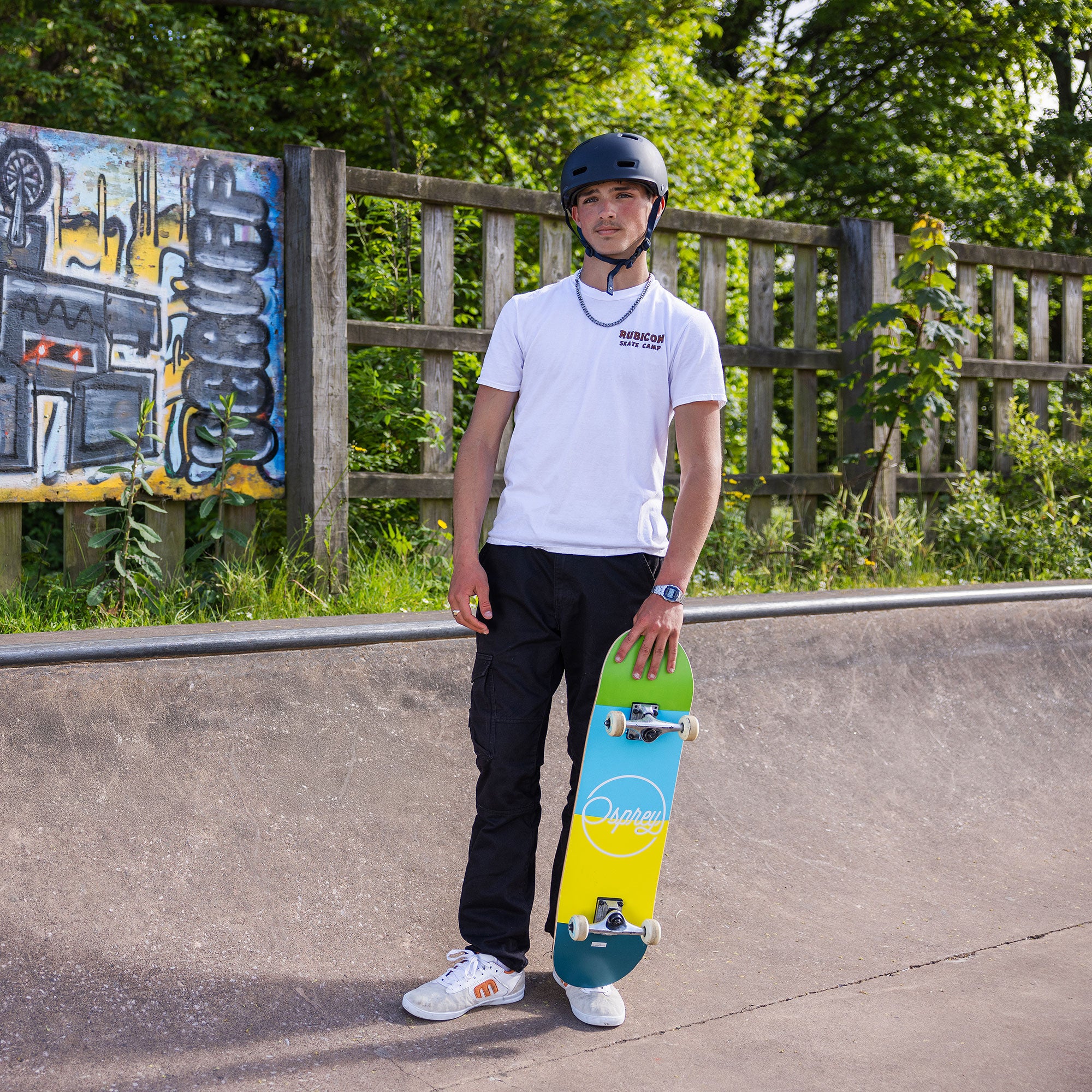 8" x 31" Complete Double Kick Skateboard - Blocks