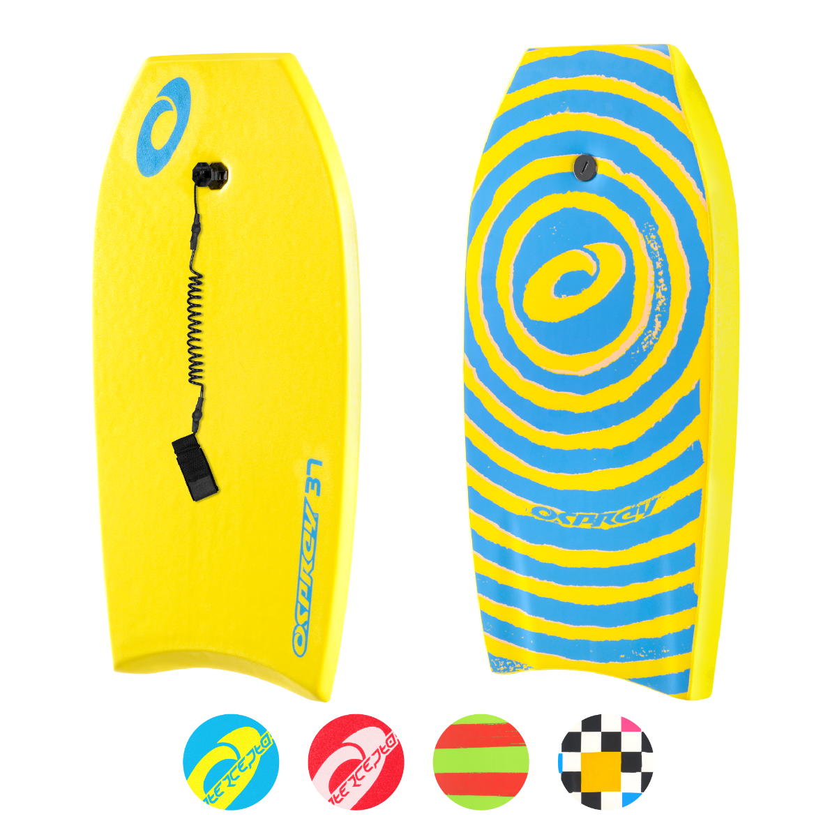 37" Bodyboard - Spiral Yellow
