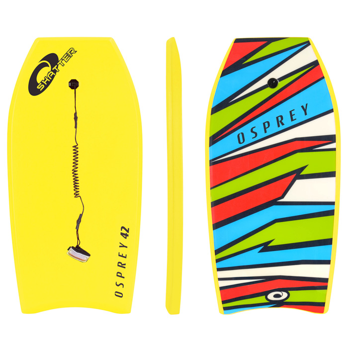 An image of 42” Shatter Bodyboard – Yellow | Bodyboards | Osprey Action Sports | 42 Inch