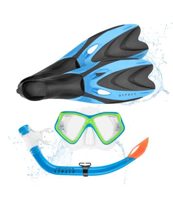 Junior Snorkel Set with Flippers - Blue