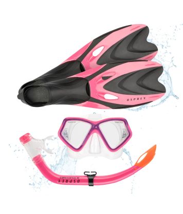 Junior Snorkel Set with Flippers - Pink