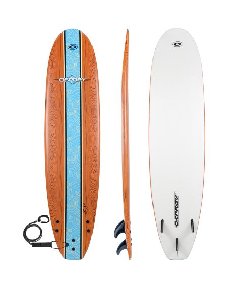 8ft 2in Foam Surfboard - Wood
