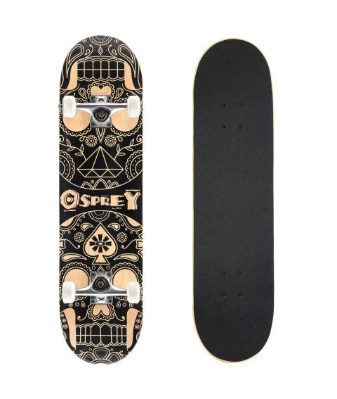 8" x 31" COMPLETE DOUBLE KICK SKATEBOARD- Candy Skull