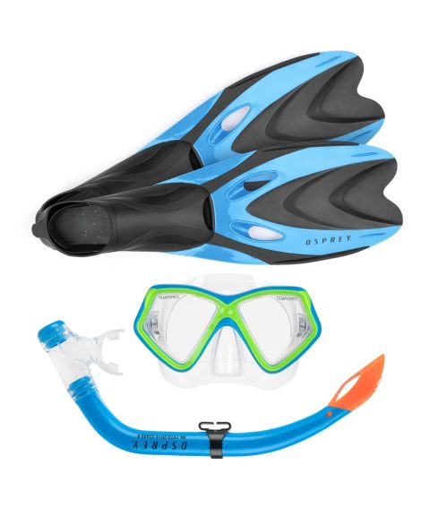 Junior Snorkel Set with Flippers - Blue