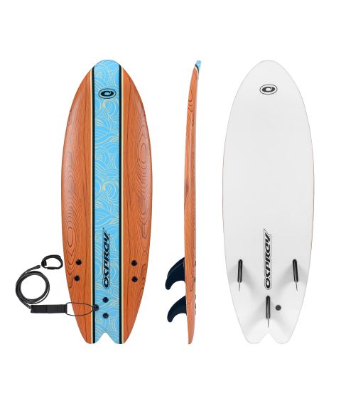 5ft 9in Foam Surfboard- Wood