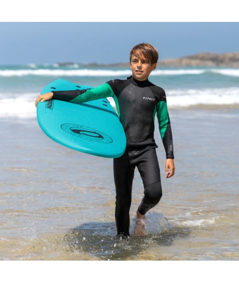 kids green paddleboard wetsuit