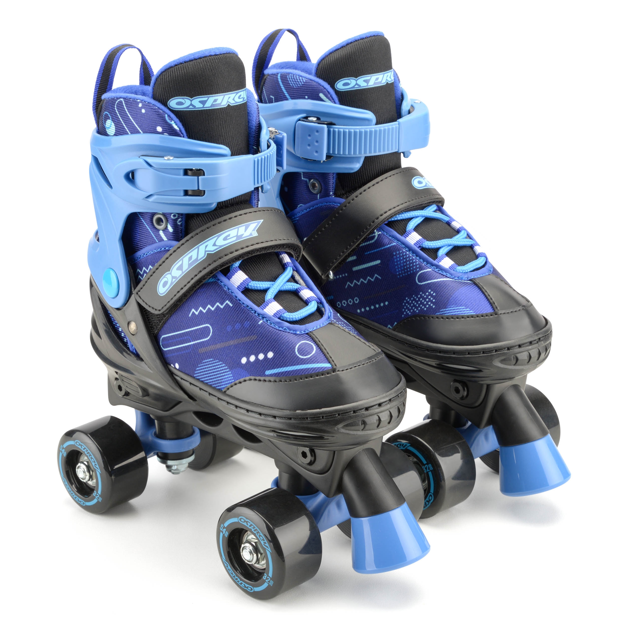 An image of Kids Surge Semi-Soft Quad Skates - Blue 3-5 | | Osprey Action Sports | UK 3-5