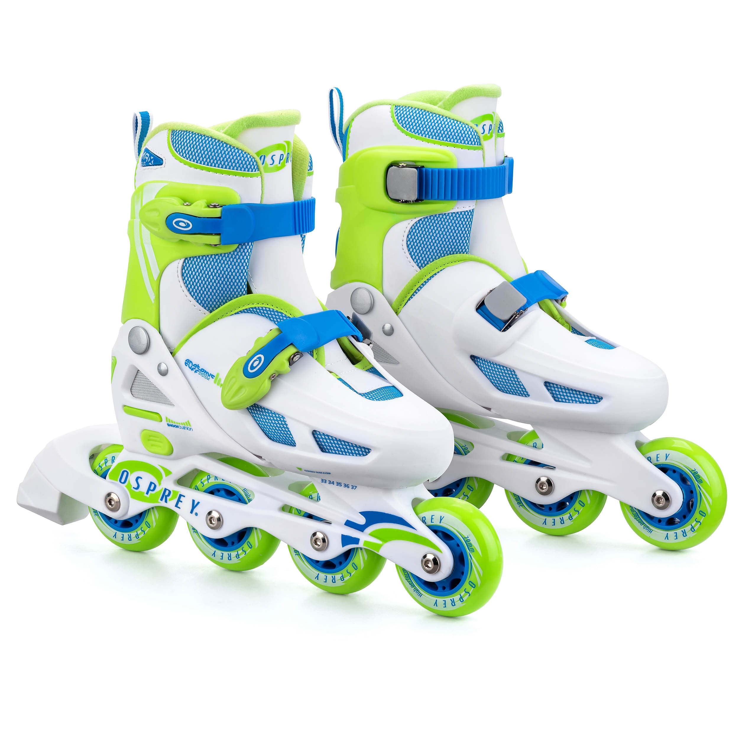 An image of Kids Adjustavle Inline Roller Skates - Blue 3-5 | | Osprey Action Sports | UK 1-...
