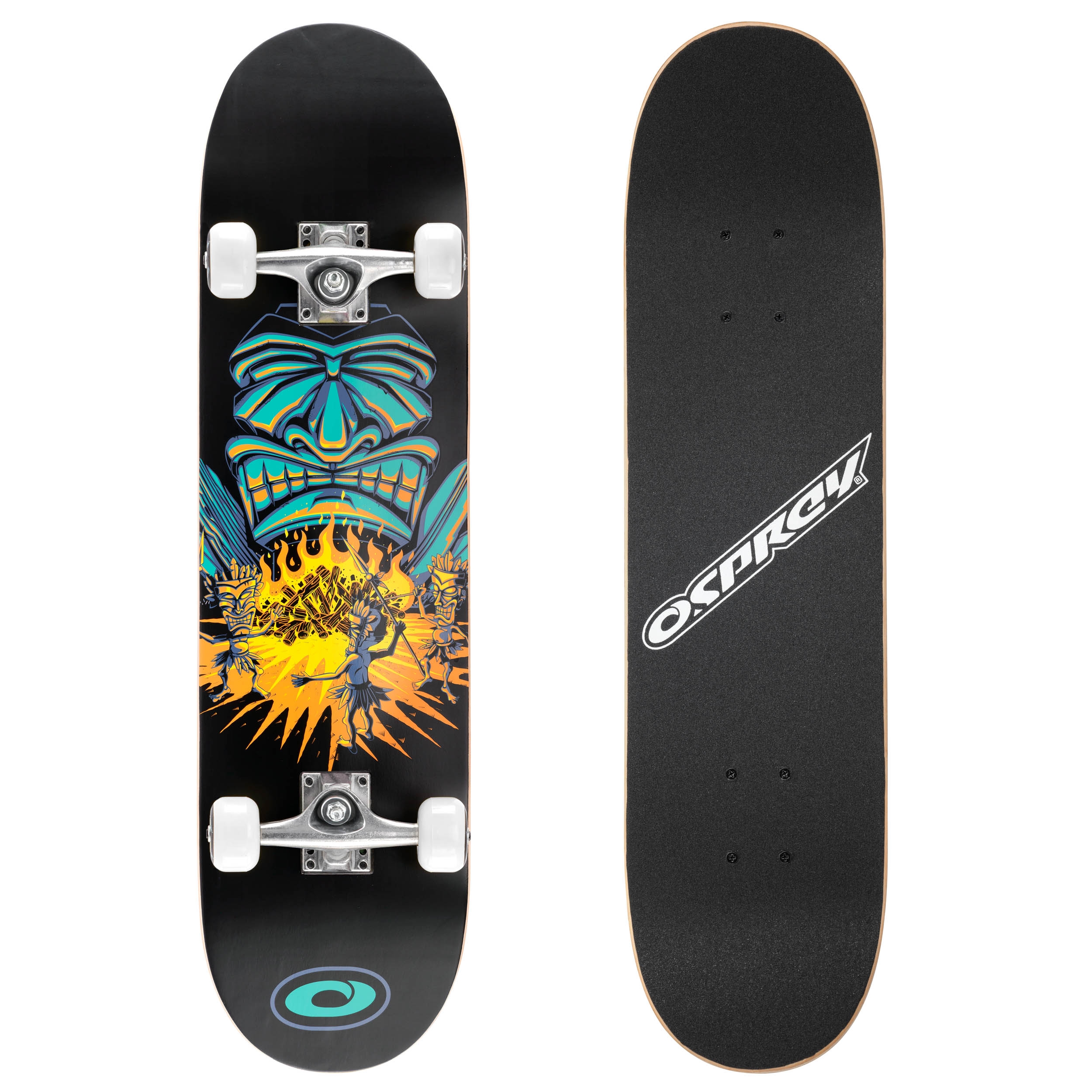 An image of 8" x 31" COMPLETE DOUBLE KICK SKATEBOARD - Savages | Skateboard Promo | Osprey A...