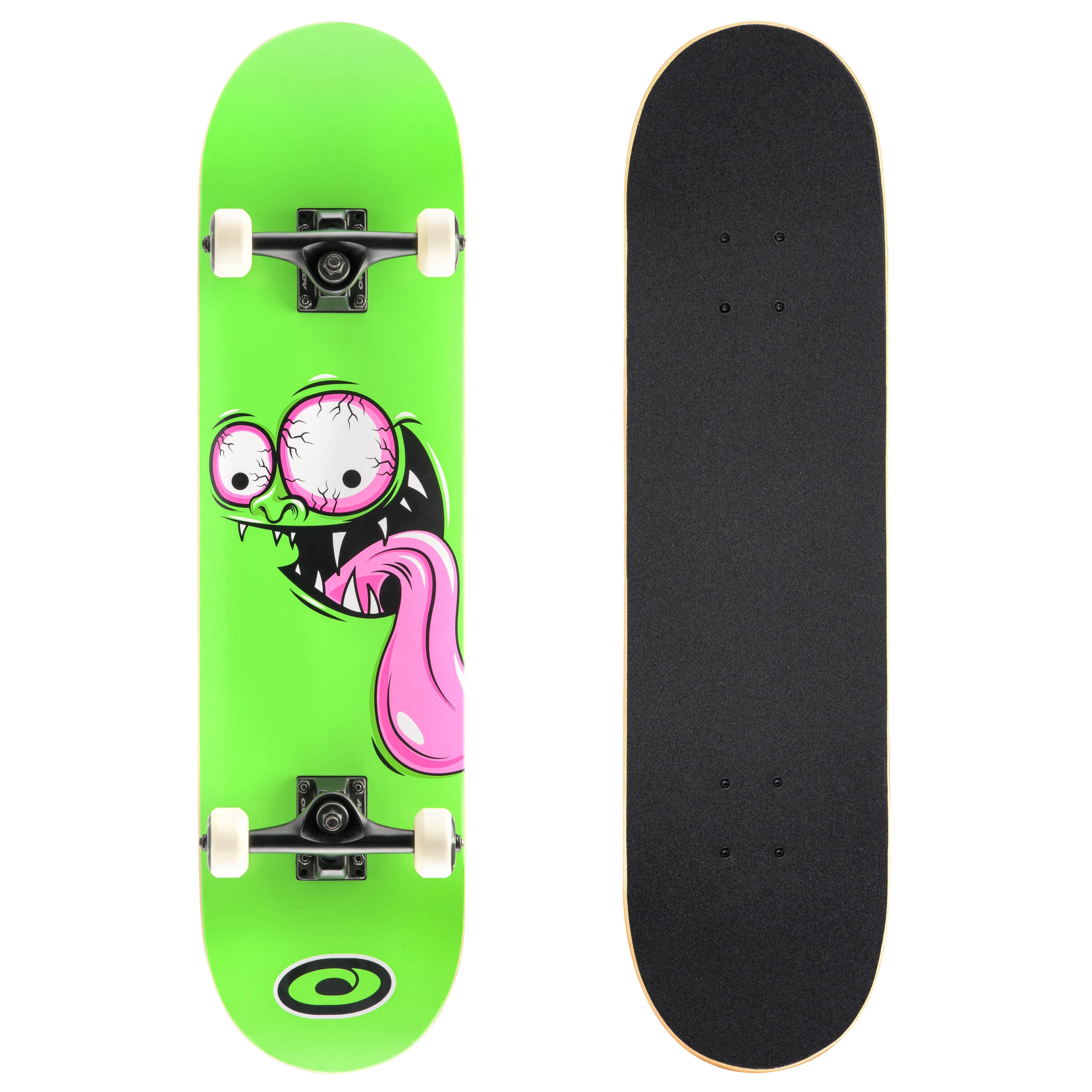 An image of 8" x 31" COMPLETE GREEN DOUBLE KICK SKATEBOARD - Gluttony | Skateboard Promo | O...