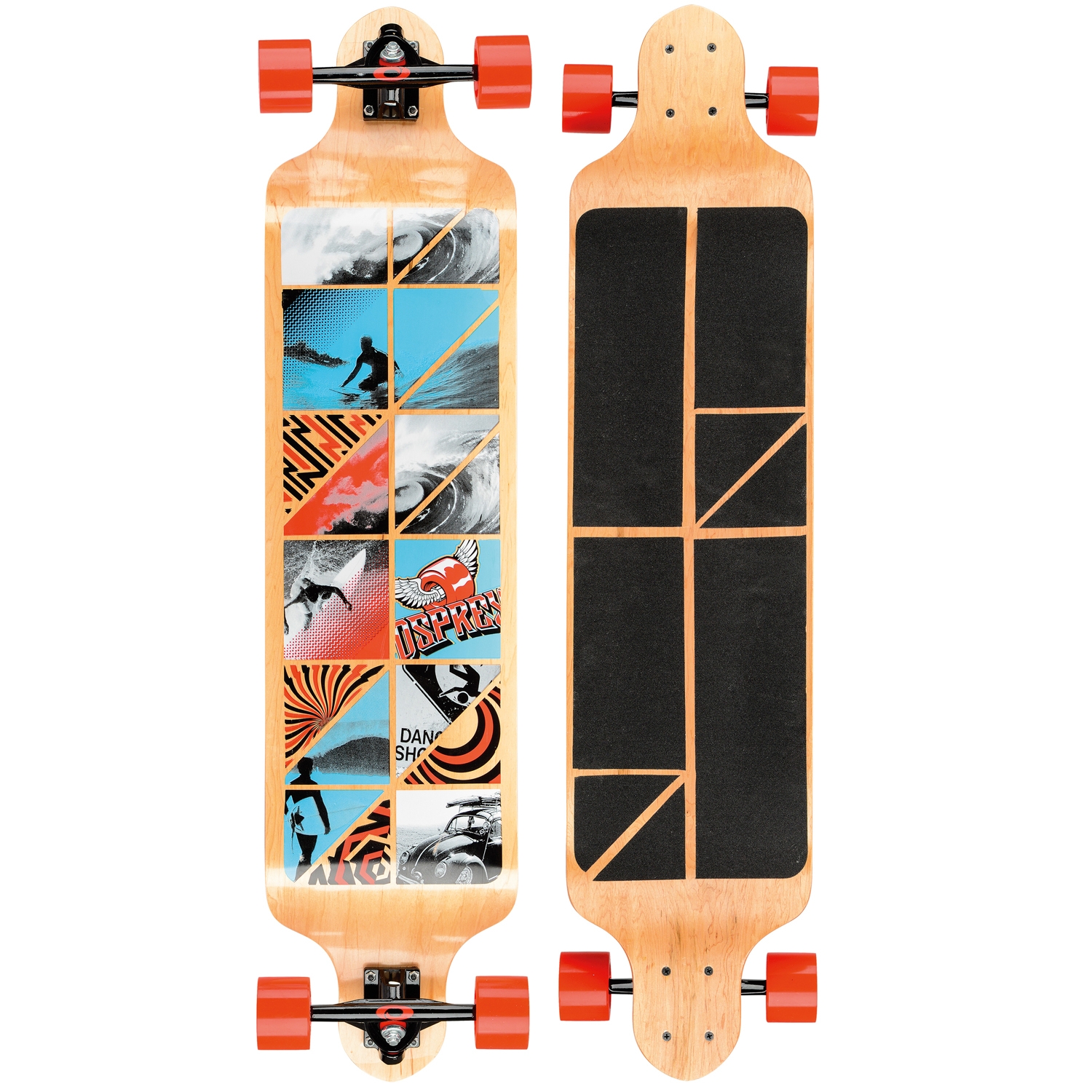 An image of 41" Twin Tip Longboard Skateboard - Cube | Skateboard Promo | Osprey Action Spor...