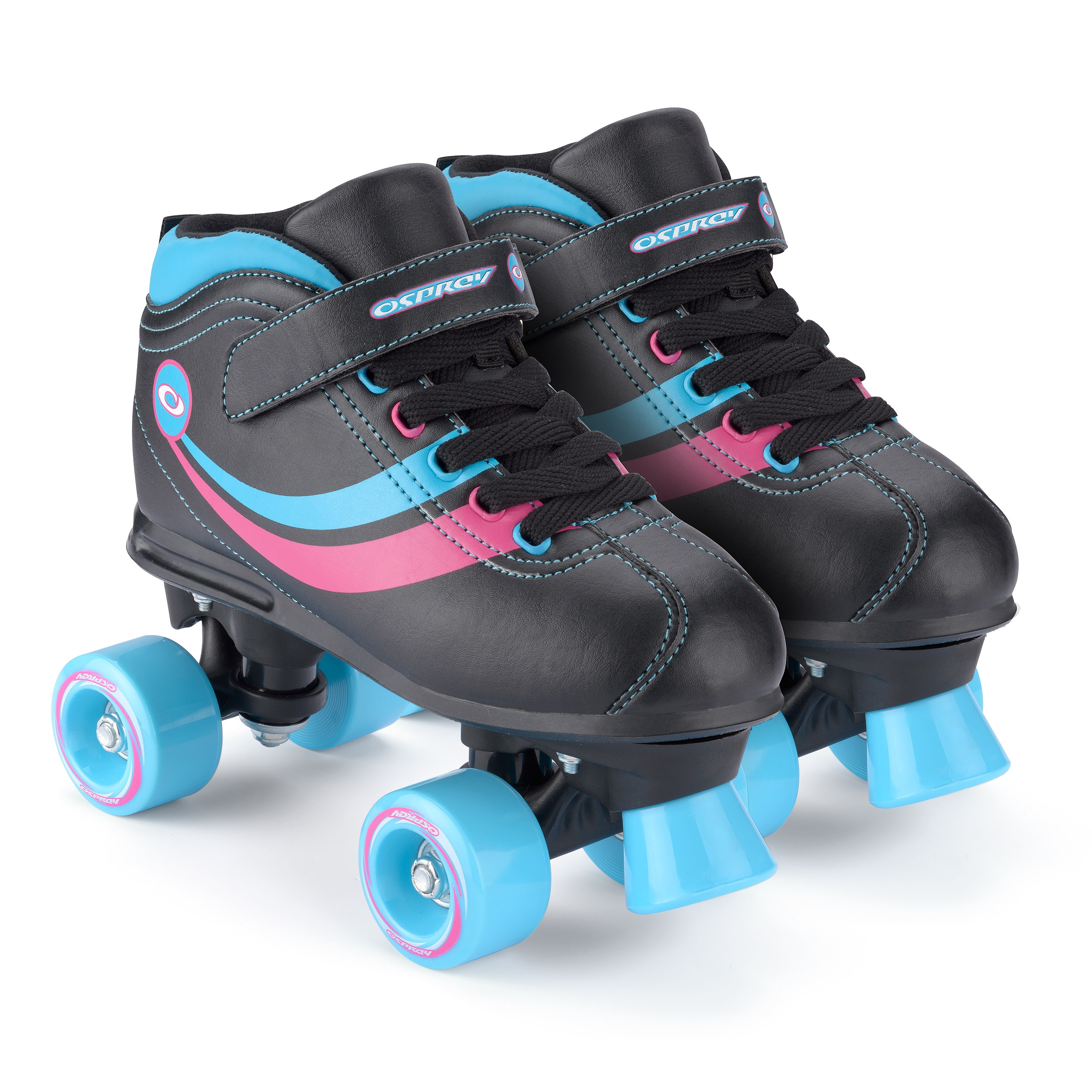 An image of Kids Disco Quad Roller Skates - Black 11 | | Osprey Action Sports | UK 11/ EU 29