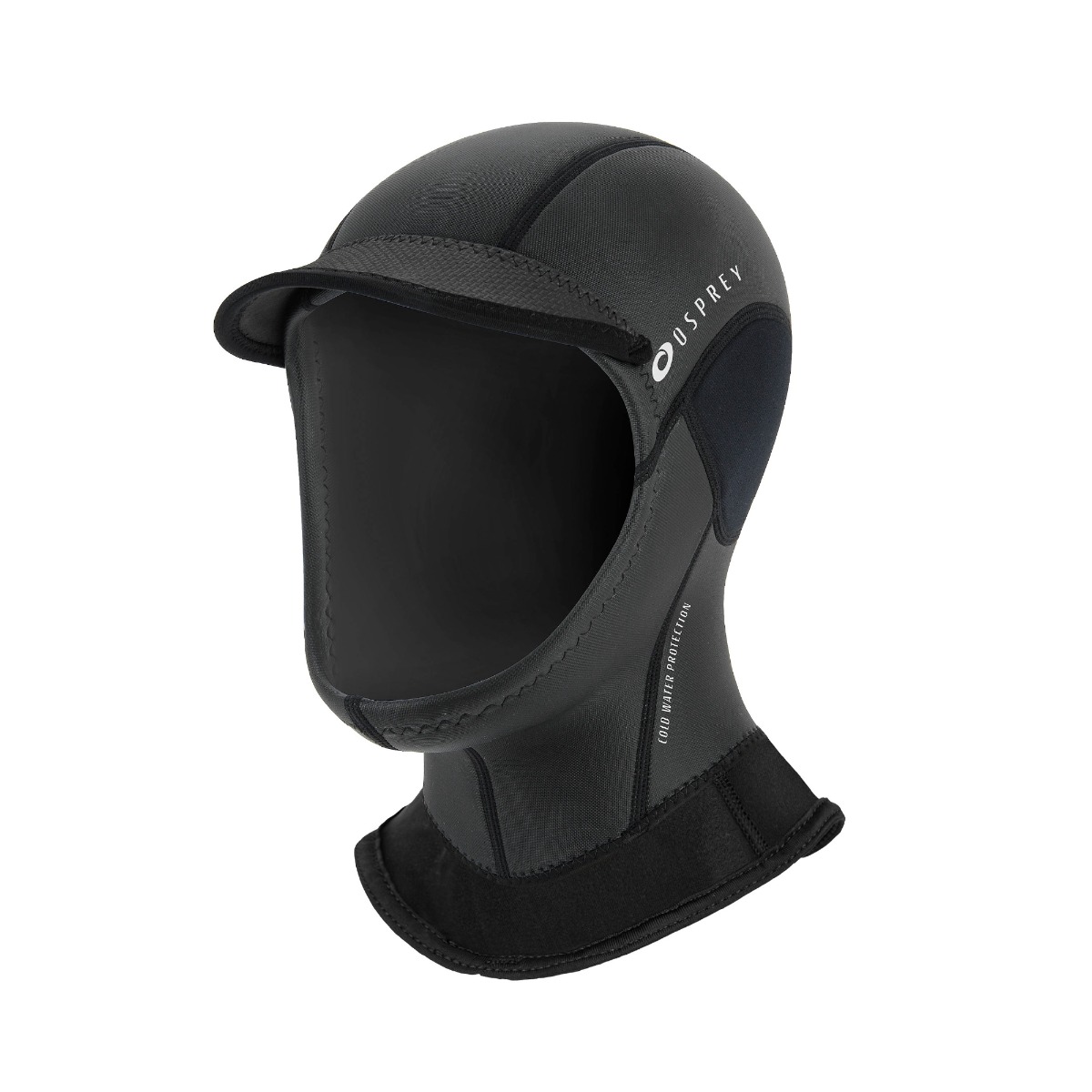 An image of Peaked 2mm Wetsuit Hood - Black S | | Osprey Action Sports | S